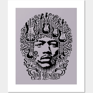 Jimi Hendrix Calligraphic Illutration Posters and Art